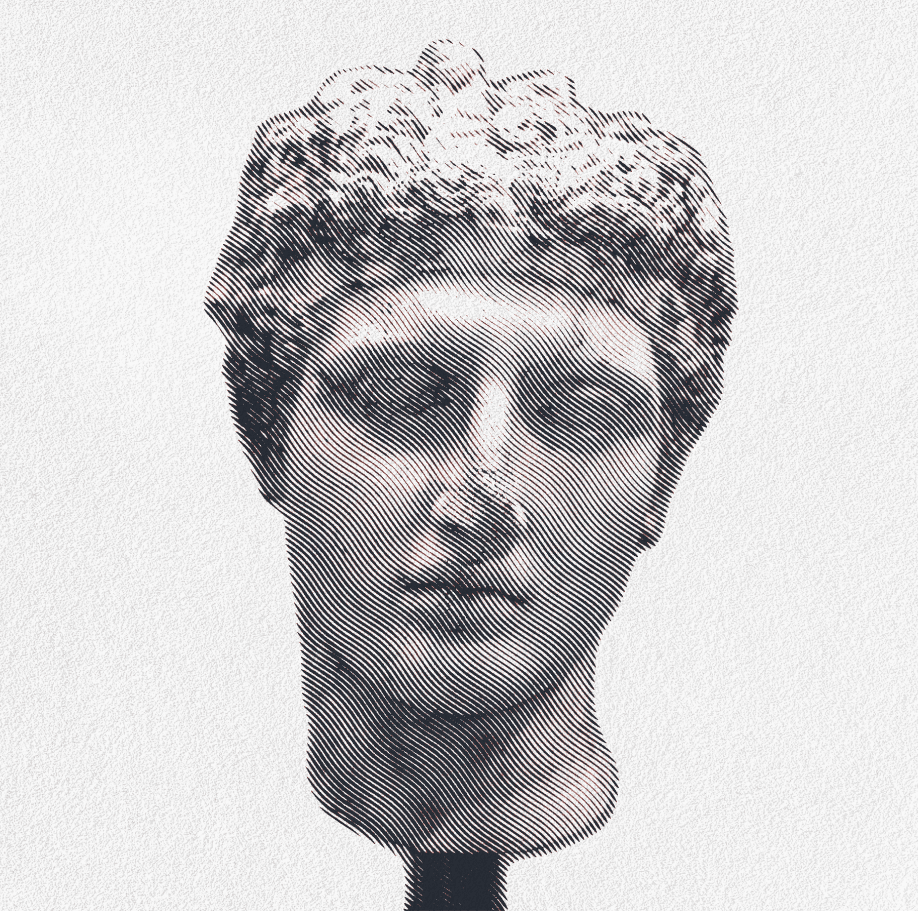 Nutrition Genus — classical marble face sculpture