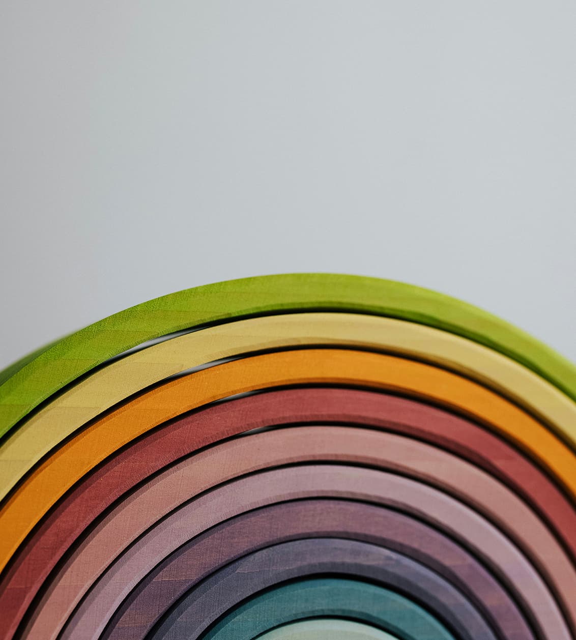 Peekaboo colorful layered rainbow display