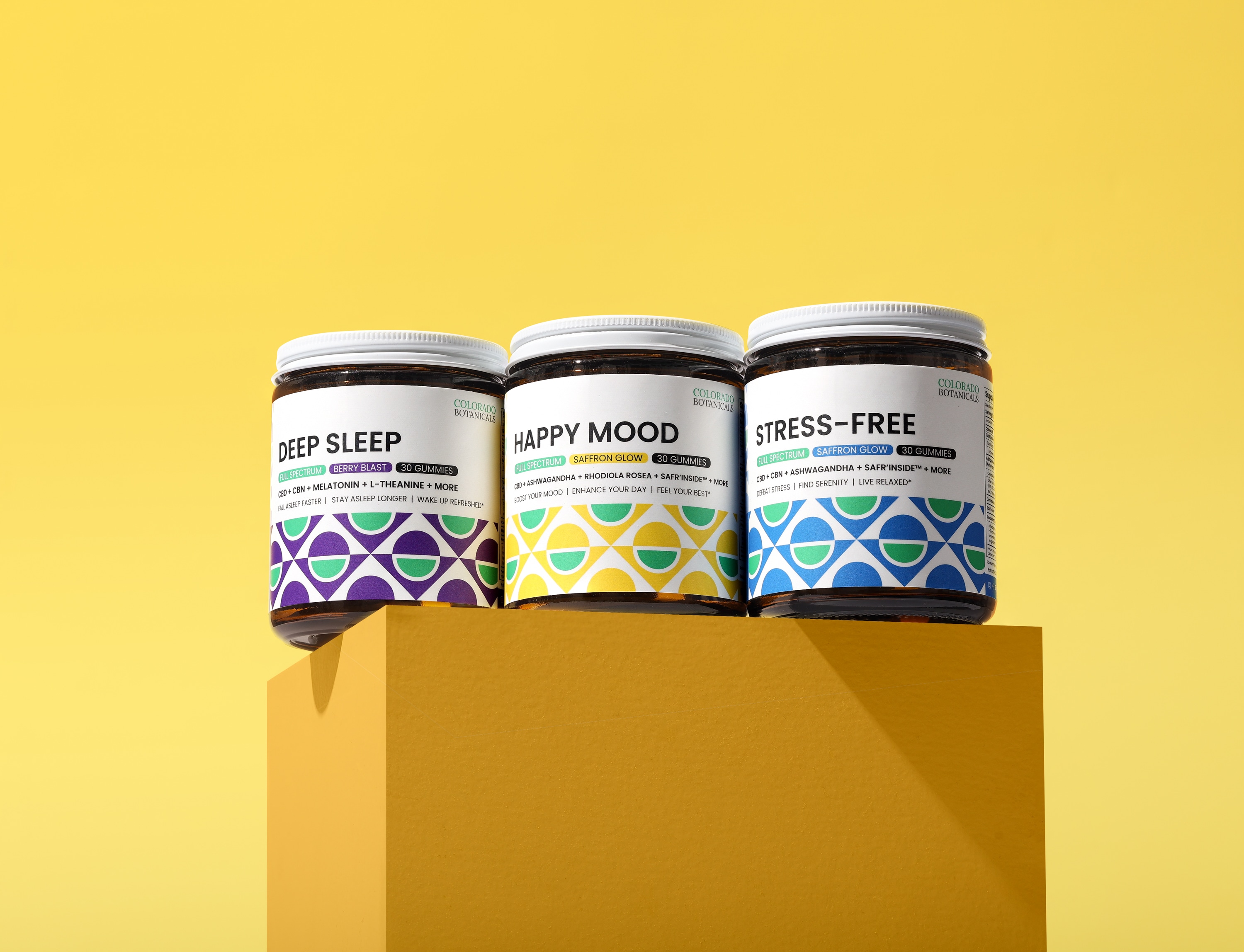 Deep Sleep, Happy Mood, and Stress-Free packaging