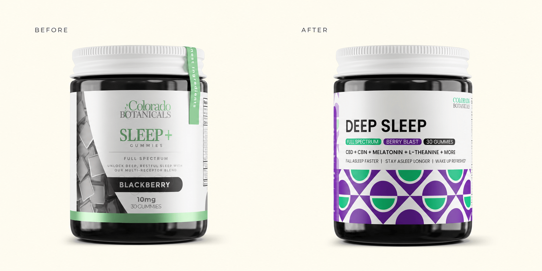Colorado Botanicals packaging before and after the rebrand