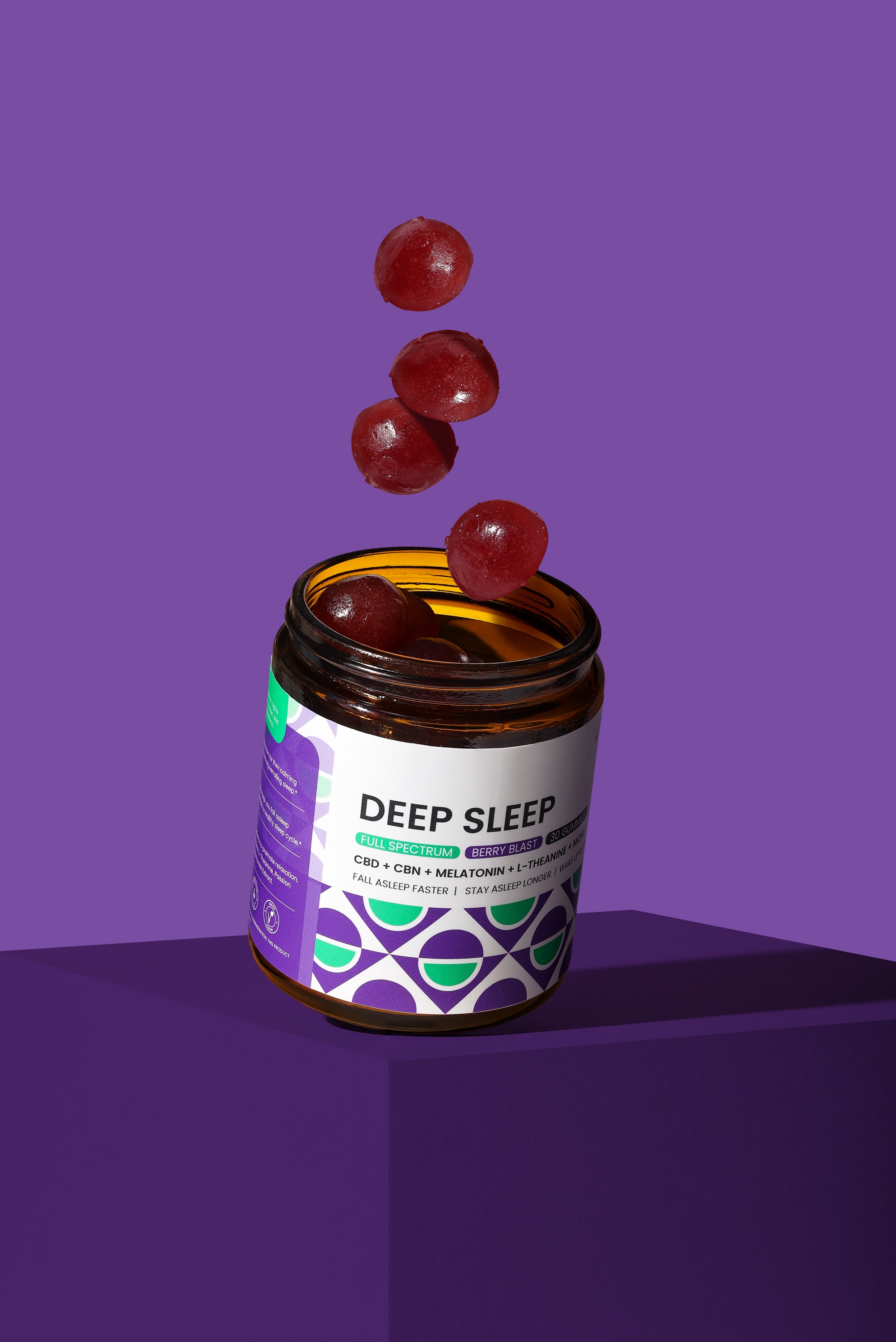 Deep Sleep jar with falling gummies