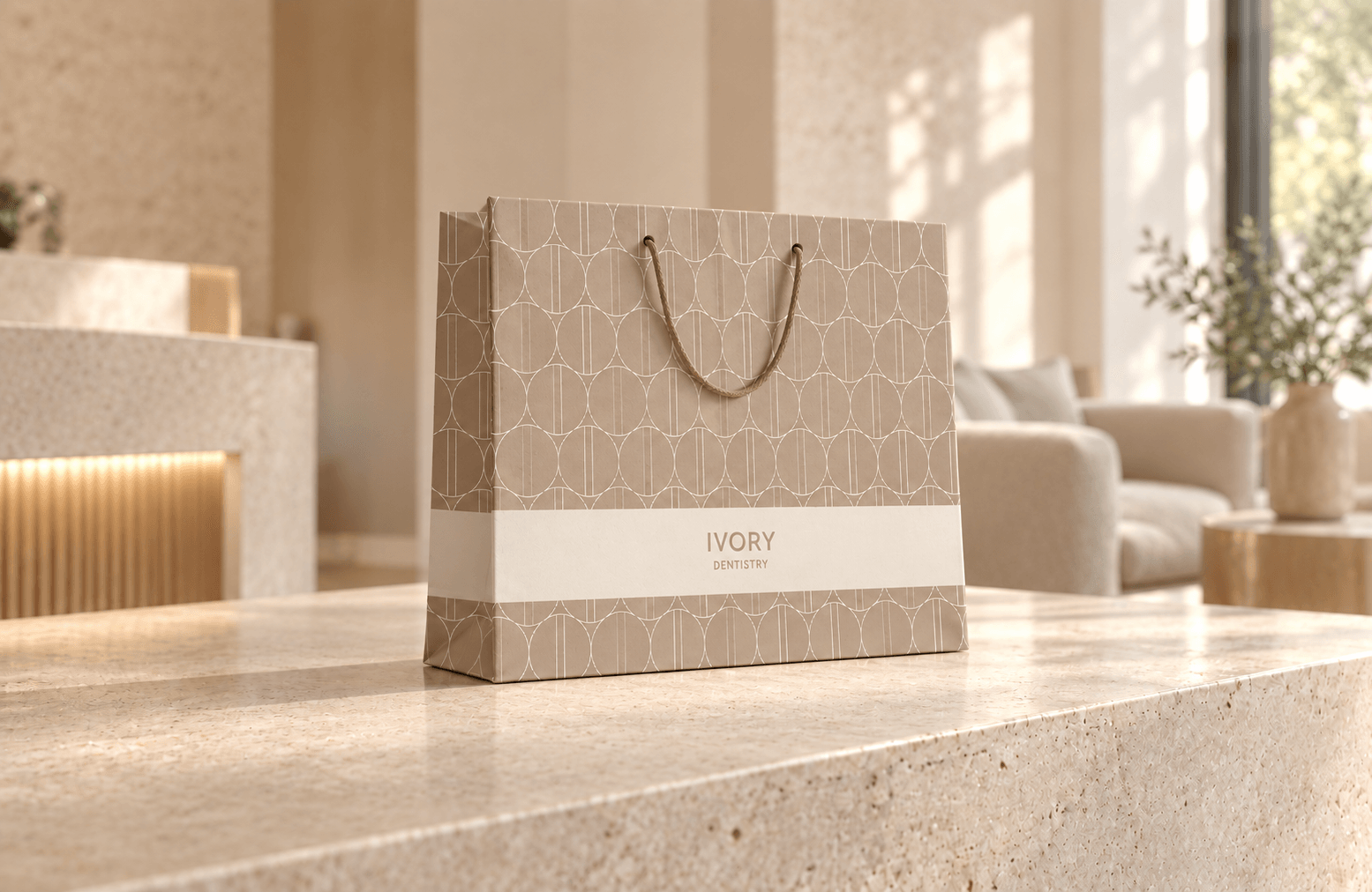 Ivory Dentistry patterned shopping bag