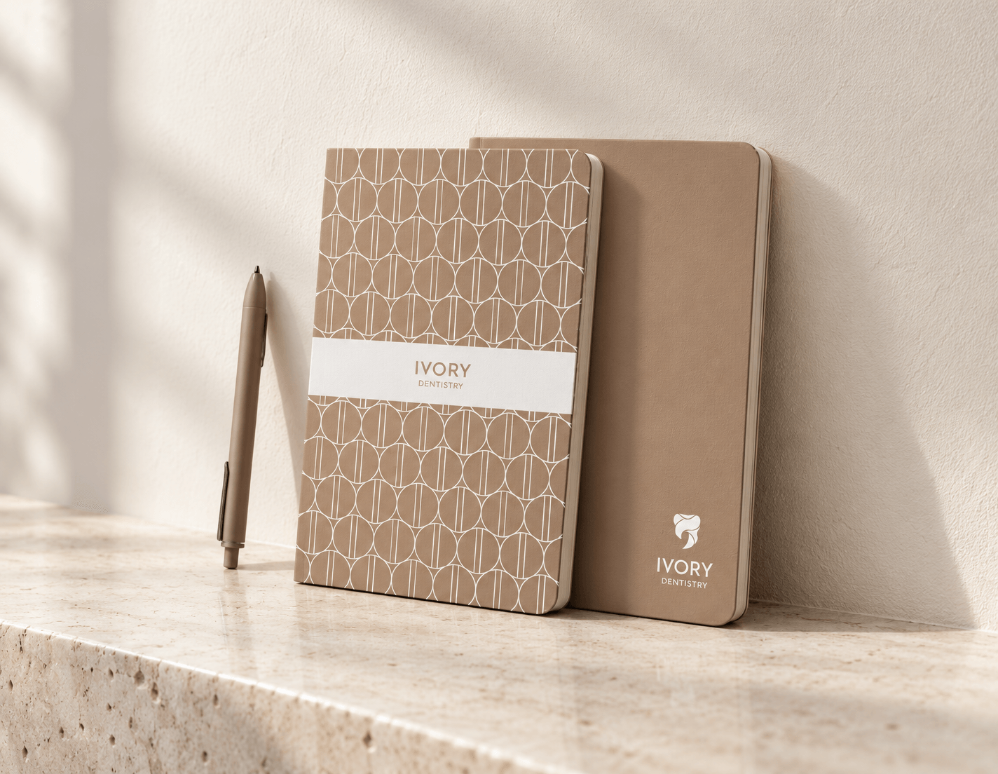 Ivory Dentistry patterned notebooks and pen