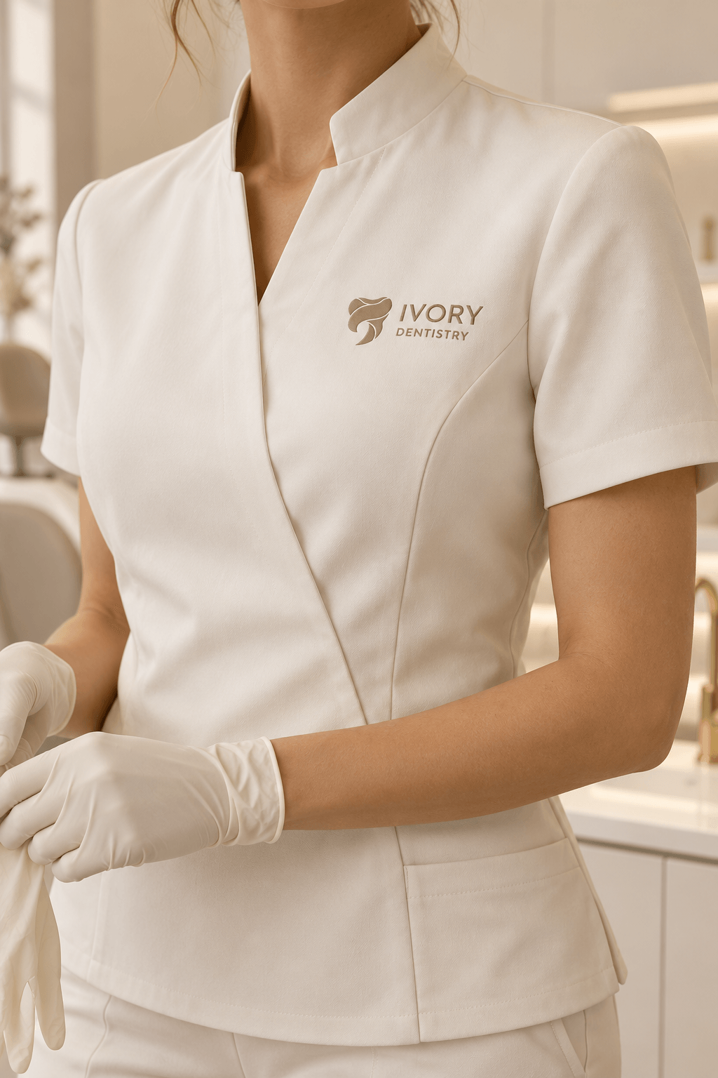 Ivory Dentistry embroidered clinic uniform