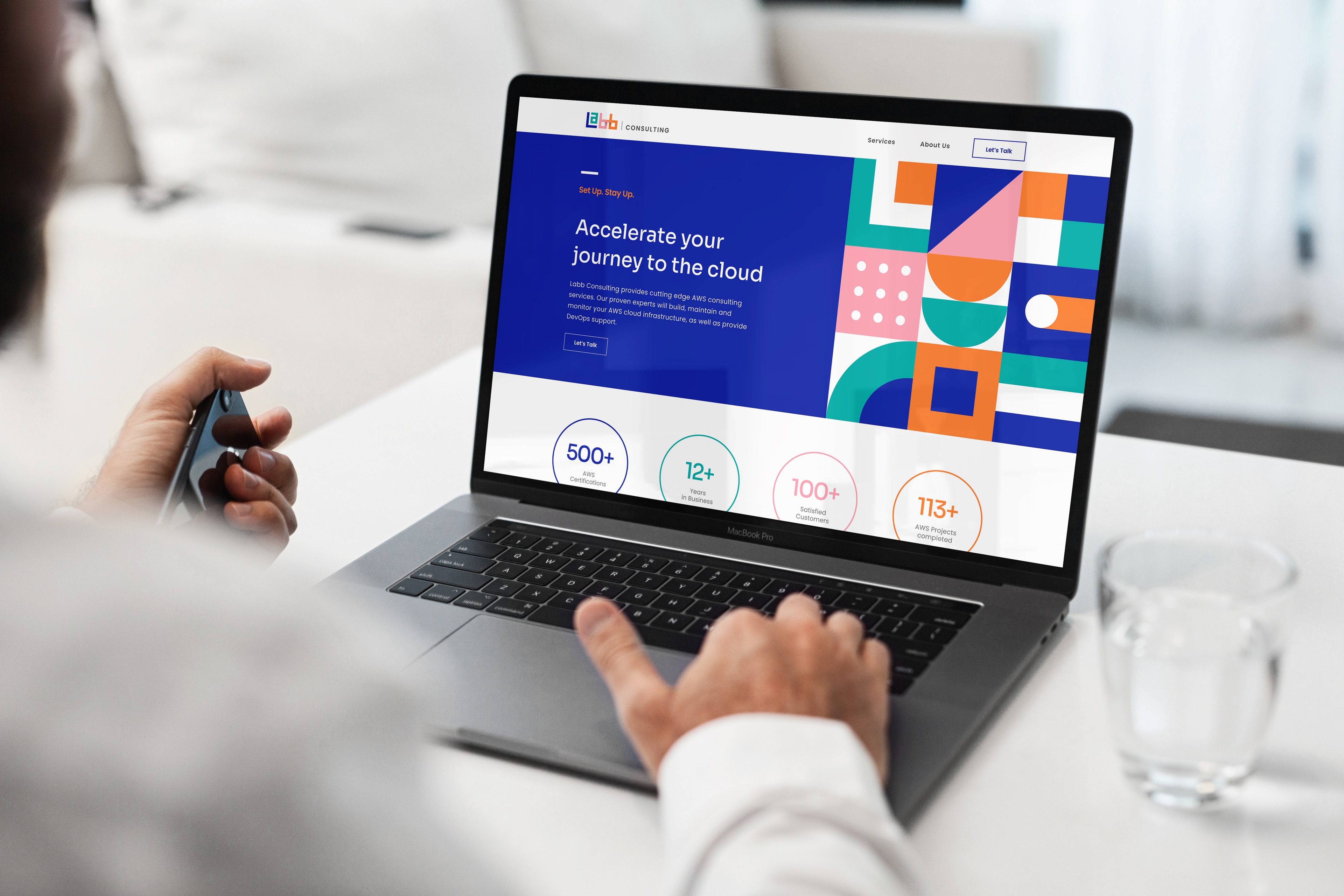 LABB website displayed on a laptop