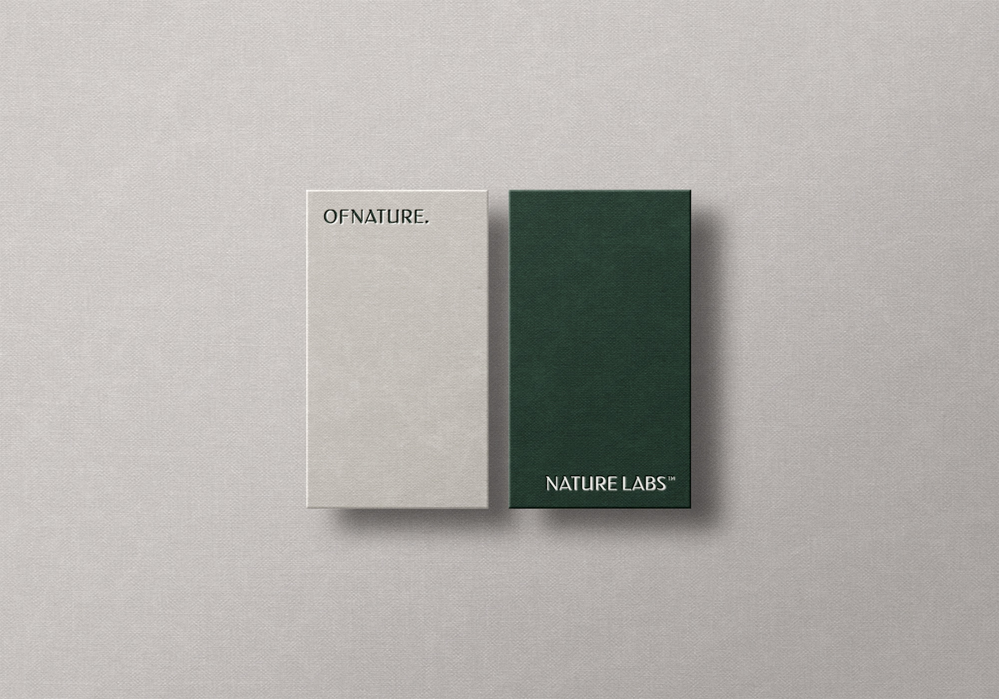 OF NATURE cream and forest-green business cards